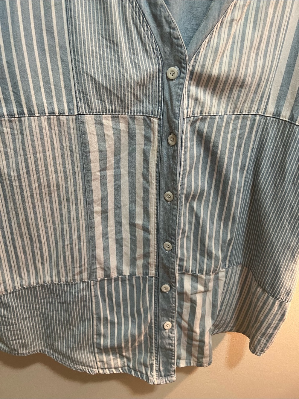 Vintage 100% cotton denim baseball shirt jersey XL - Picture 2 of 8